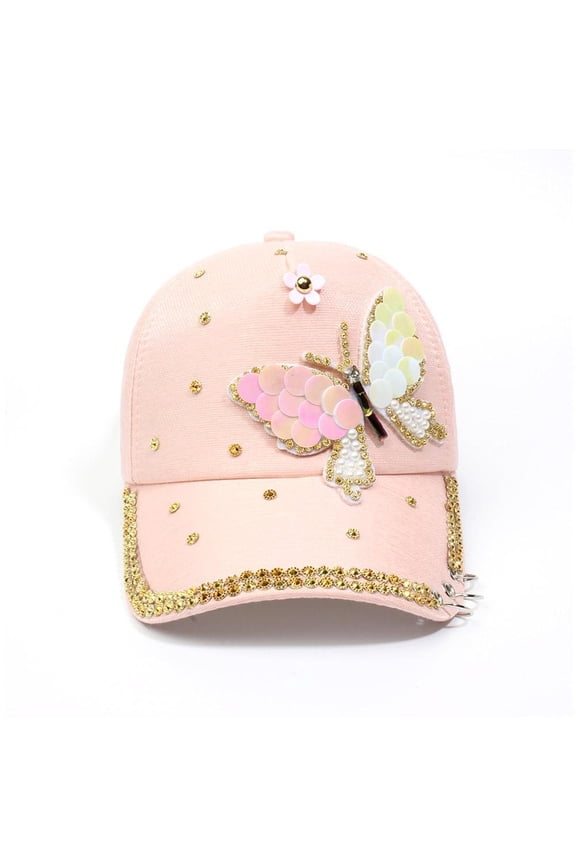 Hot Selling Hot Hat Women's Summer Korean * Butterfly Diamonds Baseball