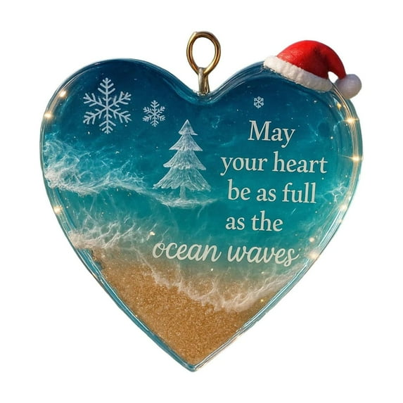 Hot Selling Items!Mohdy Ocean 2D Acrylic Heart Pendant,2D Acrylic Christmas Ornaments Set & Heart Shaped Hanging Decor Festive Holiday Tree Ornaments for Lovers & Christmas