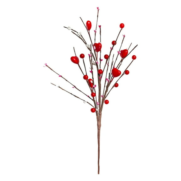Hot Selling Items!Mohdy Valentine's Day Heart-Shaped Artificial Flower Branches in Red,A Heart Shaped Branch Arrangement for Valentine’S Day,Valentine's Day Home Decor & Romantic Table Centerpiece