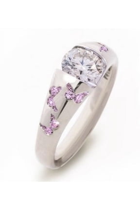 Womens Butterfly Ring with Sparkling Zircon Inlay Fashion Jewelry for Women and Men Alloy Fresh European American Ring