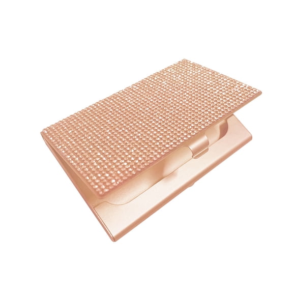 Hot Selling Metal Rhinestone Business Card Holder with Diamond Attached Business Card Box