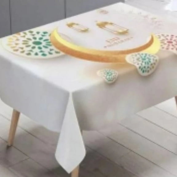 Hot Selling New Tablecloths Muslim Eid Restaurant Kitchen Party Decoration Cloth Moon Star Print Pattern Rectangular Tablecloth