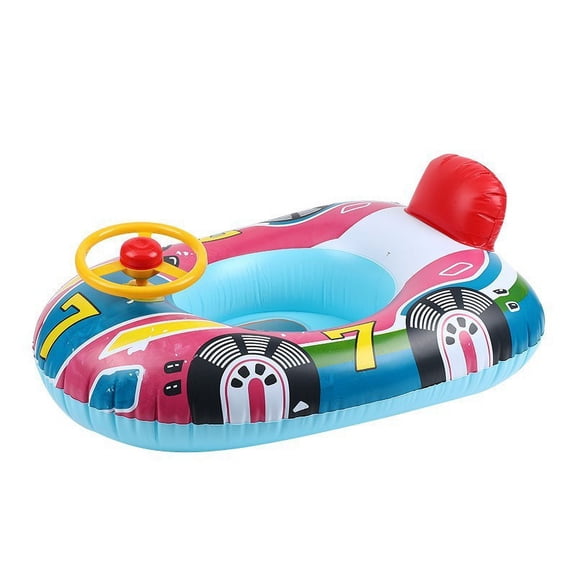 Hot Selling Swimming Ring 1-3 Years Old Cartoon Cute Inflatable Swimming Pool Swim Ring Car Boat Swim Ring with Horn Steering Wheel