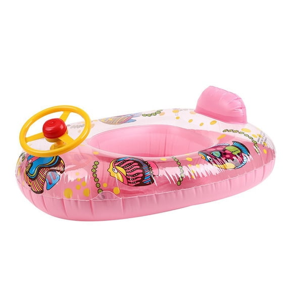 Hot Selling Swimming Ring 1-3 Years Old Cartoon Cute Inflatable Swimming Pool Swim Ring Car Boat Swim Ring with Horn Steering Wheel
