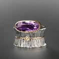 thumbnail image 1 of Hot Selling Temperament Women's Amethyst Two Tone Ring, 1 of 2