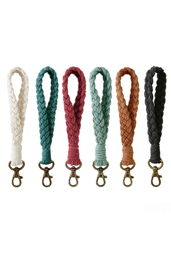 Hot-Selling Wrist Strap Keychain DIY Personalized Pastoral Style Hand-Woven Key Accessories