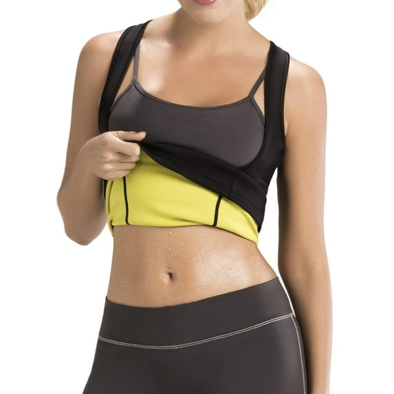 Hot Shapers Women's Cami Hot (M, Black) - Camisole Compression Shapewear Torsette - Slimming Weight Loss Firm Control Waist Trimmer