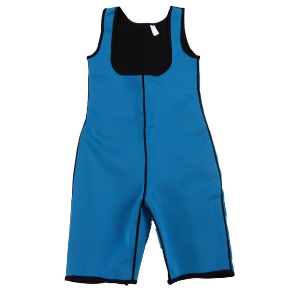 Hot Shapping Neoprene Bodysuit - Body Slimming Thermal Weight Loss Suit - Sauna Sweat Suite For Gym, Workout, & Body Shaper - Blue, Small
