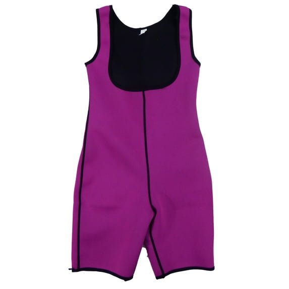 Hot Shapping Neoprene Bodysuit - Body Slimming Thermal Weight Loss Suit - Sauna Sweat Suite For Gym, Workout, & Body Shaper - Purple, 3XL