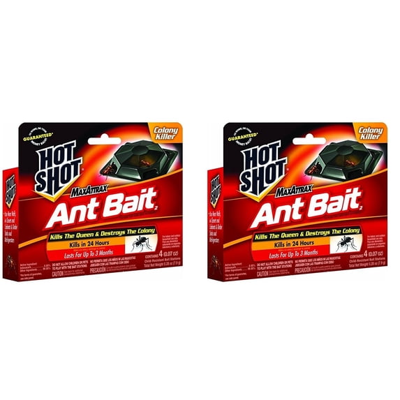 Hot Shot MaxAttrax Ant Bait - Indoor Ant Killer Bait - 4 Count, Case Pack of 2