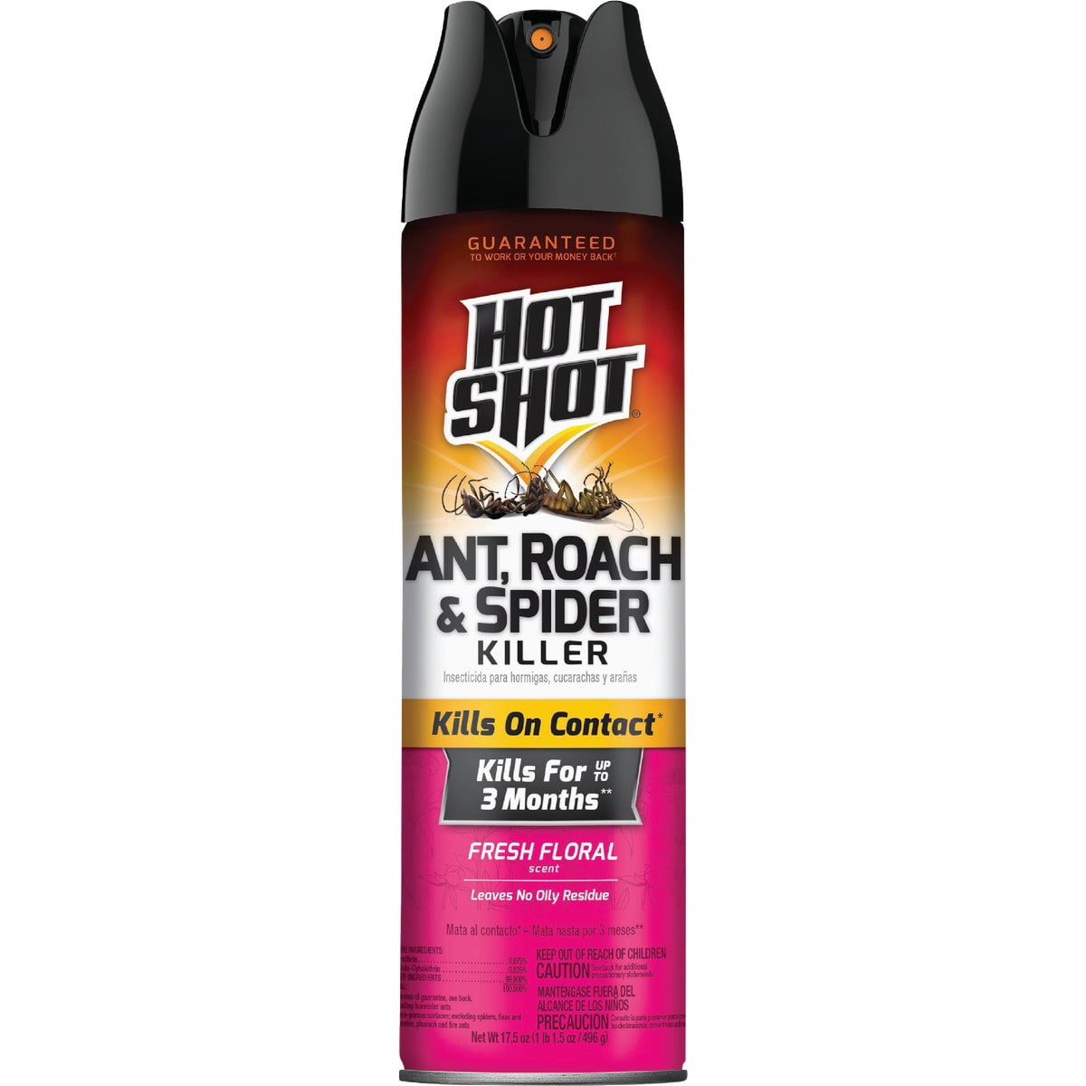 12-pack Hot Shot Ant & Roach Killer Aerosol Spray, Fresh Floral Scent - Insecticide - 12 Pack, 17.5 Oz — Residential Use, Standard Application