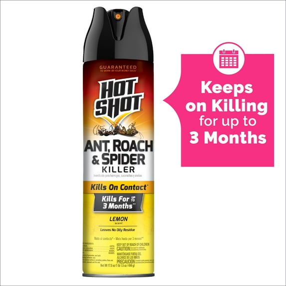 Hot Shot Ant, Roach, & Spider Killer, Lemon Scent Formula, 17.5 oz.