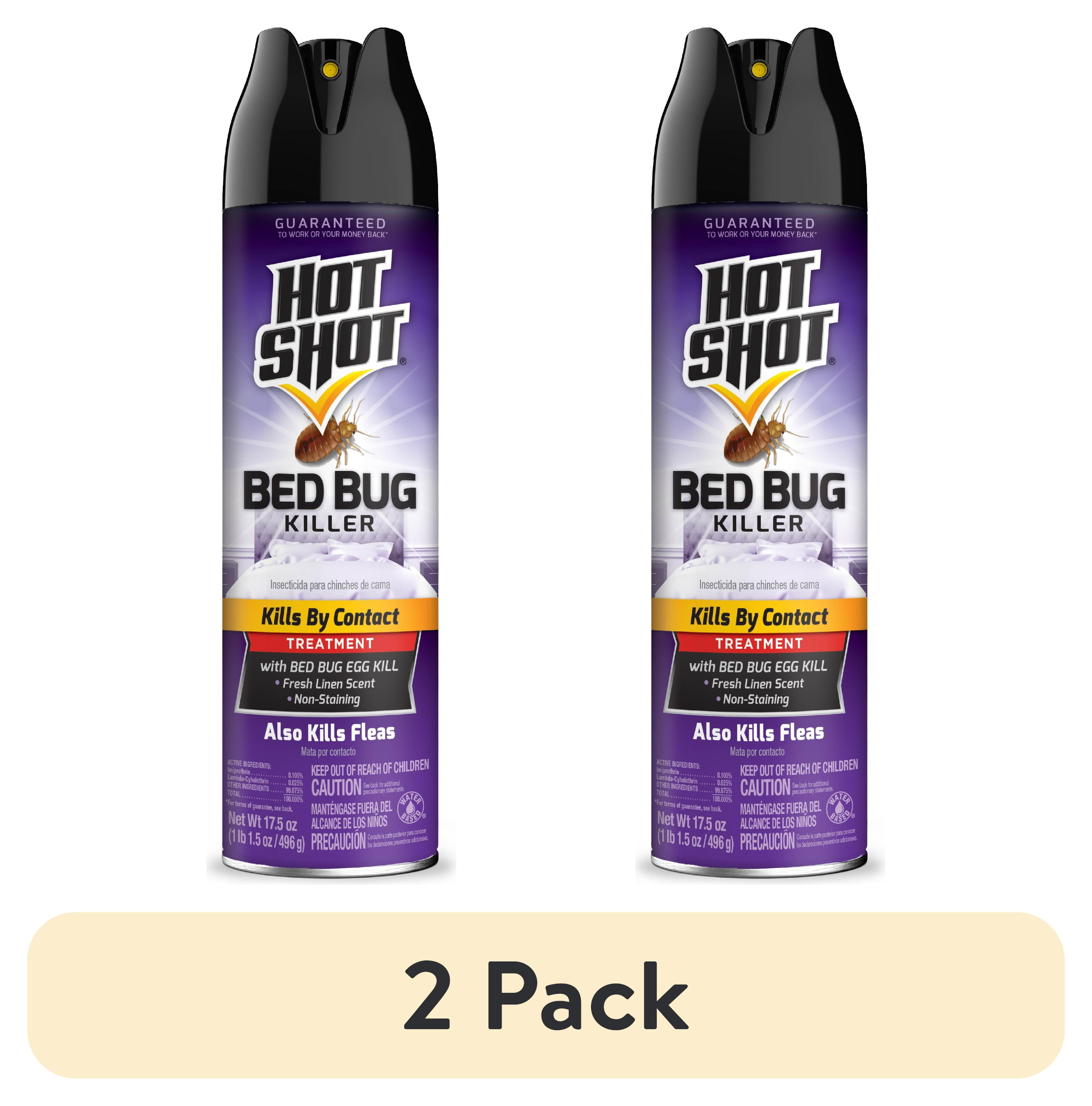 (2 pack) Hot Shot Bed Bug Killer Aerosol, Bed Bug Treatment, Non