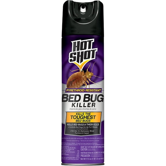 Hot Shot Bed Bug Killer Aerosol Spray - Insecticide, Indoor Use - 12 Pack, 17.5 oz