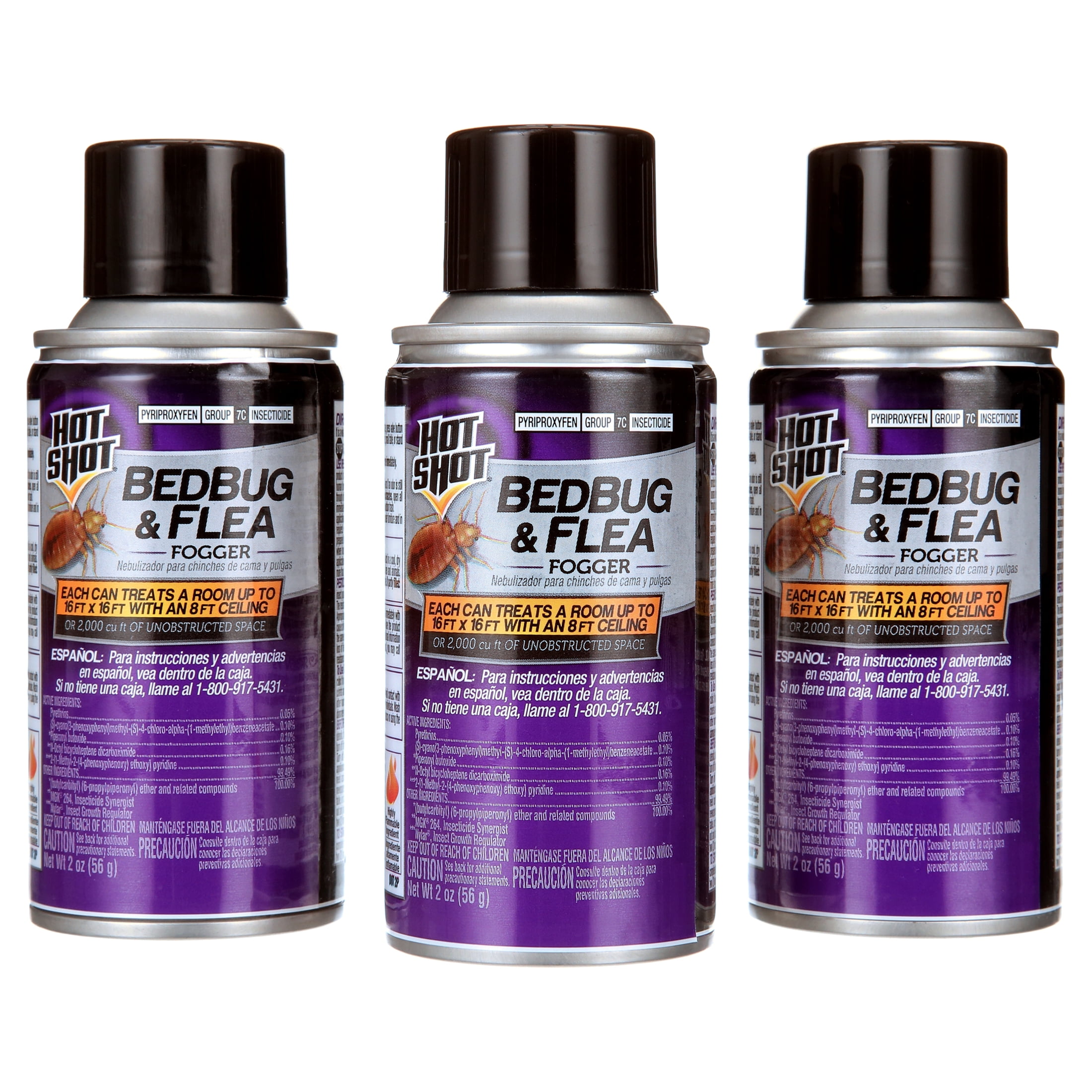 Walmart discounts of Hot Shot BedBug and Flea Fogger, Inhibits Flea Reinfestation, 2 oz., 3 Count