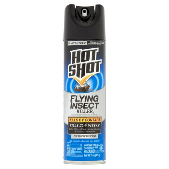 Hot Shot, Flying Insect Killer Aerosol, Clean Fresh Scent, 15 Ounce (Pack of 3)