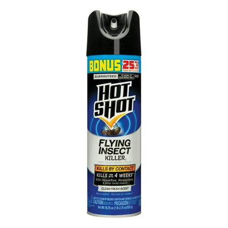 Hot Shot Flying Insect Killer Aerosol, Clean Fresh Scent, 18.75 Ounce