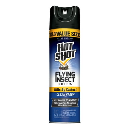 Hot Shot Flying Insect Killer Aerosol Spray, Clean Fresh Scent, 18.75 Ounces