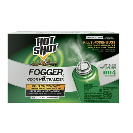 Hot Shot 2-Ounce Fogger with Odor Neutralizer, Insect Killer, 4 Pack