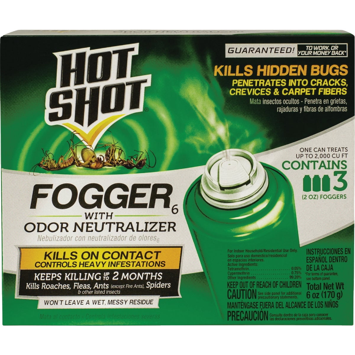 12-pack Hot Shot Fogger With Odor Neutralizer Indoor Fogger Insect Killer Aerosol - 3/2-Ounce, 12 Pack — Residential Use, Standard Application