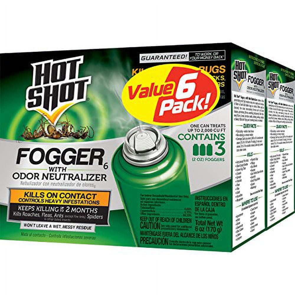 Hot Shot Fogger With Odor Neutralizer, Kills Roaches, Ants, Spiders
