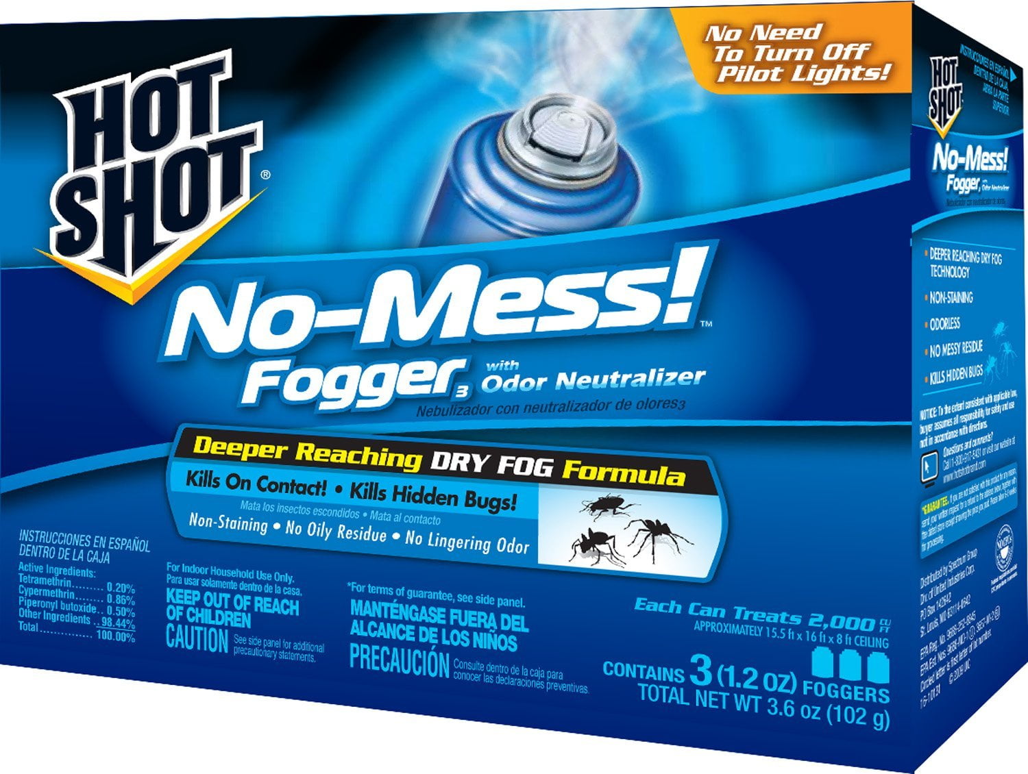 Hot Shot HG20177 NoMess Insect Fogger, 3.5 Oz