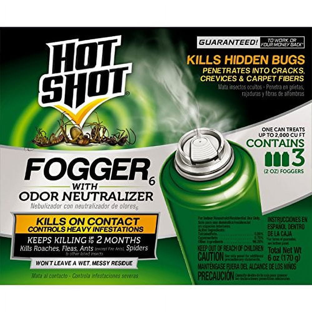 Hot Shot Indoor Fogger With Odor Neutralizer, 2 oz, 3 Count