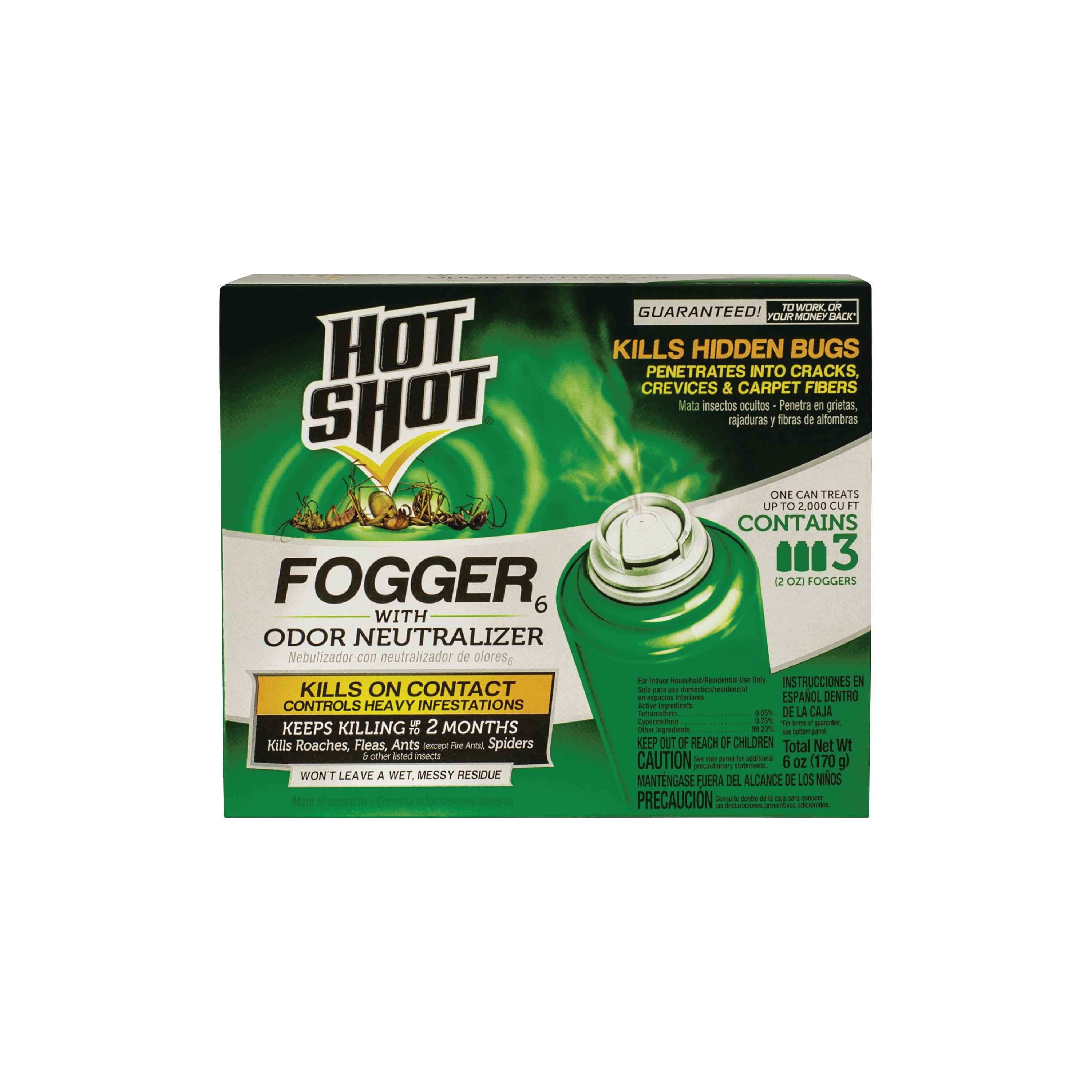 Hot Shot Indoor Insect Fogger With Odor Neutralizer, 2 Oz Total Release ...