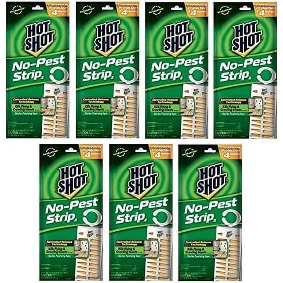 Hot Shot Indoor Up to 4 Months Protection Flying & Crawling Insects Strip Hanging, 2.29 oz, 7 Count