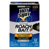 Hot Shot MaxAttrax Roach Bait, Child-Resistant Bait Stations, Kills Cockroaches, 12 Count
