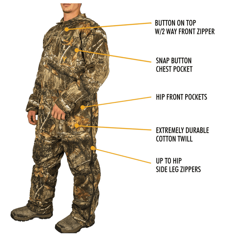 Hot Shot Men's Insulated Twill Camo Hunting Coverall – Insulated