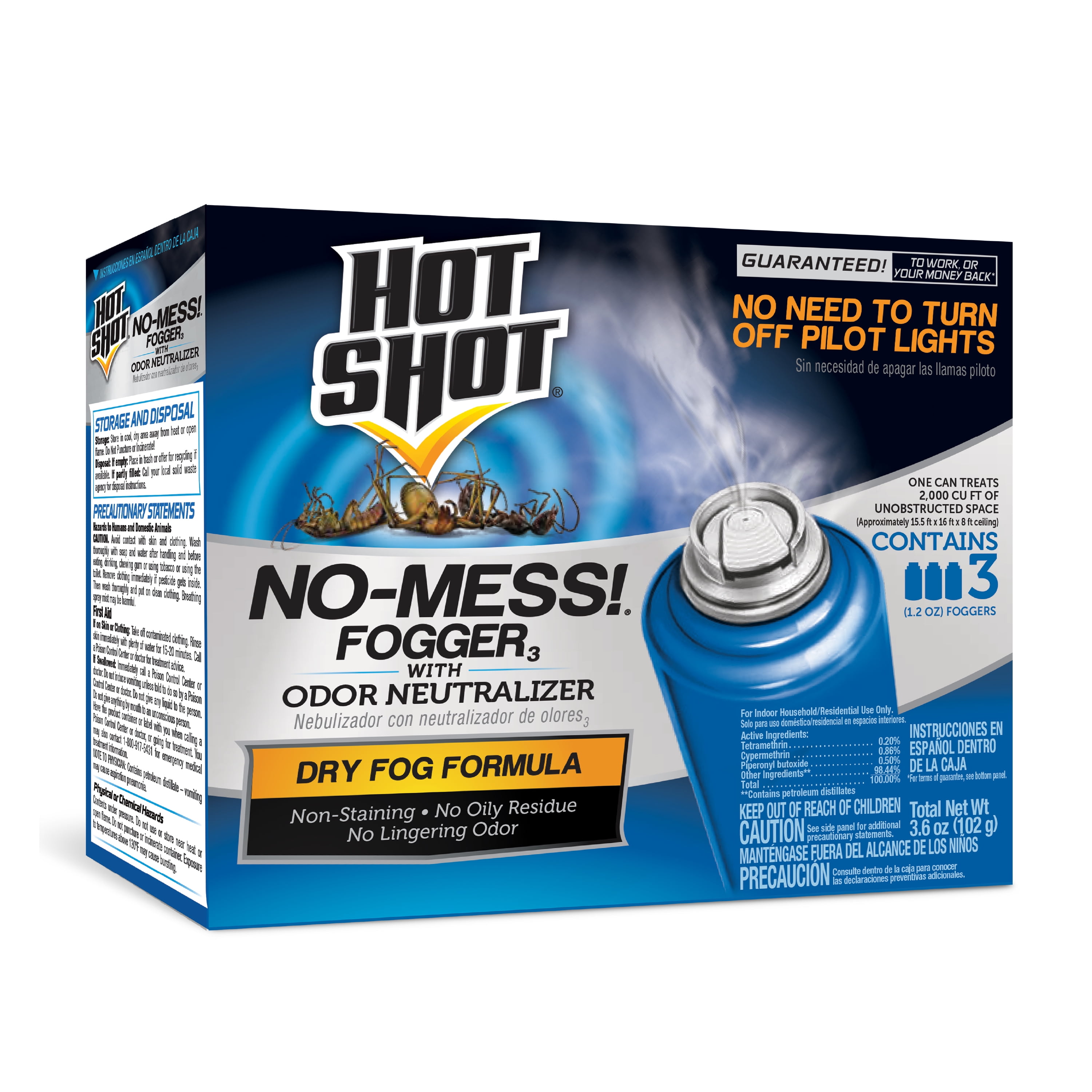 Hot Shot No Mess! Fogger with Odor Neutralizer, Kills Carpenter Ants