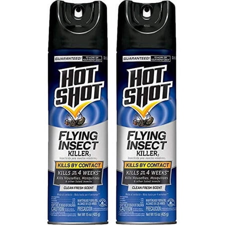 Hot Shot, (Pack of Flying Insect Killer3 (Aerosol), Clean Fresh Scent, Ounce 2 15