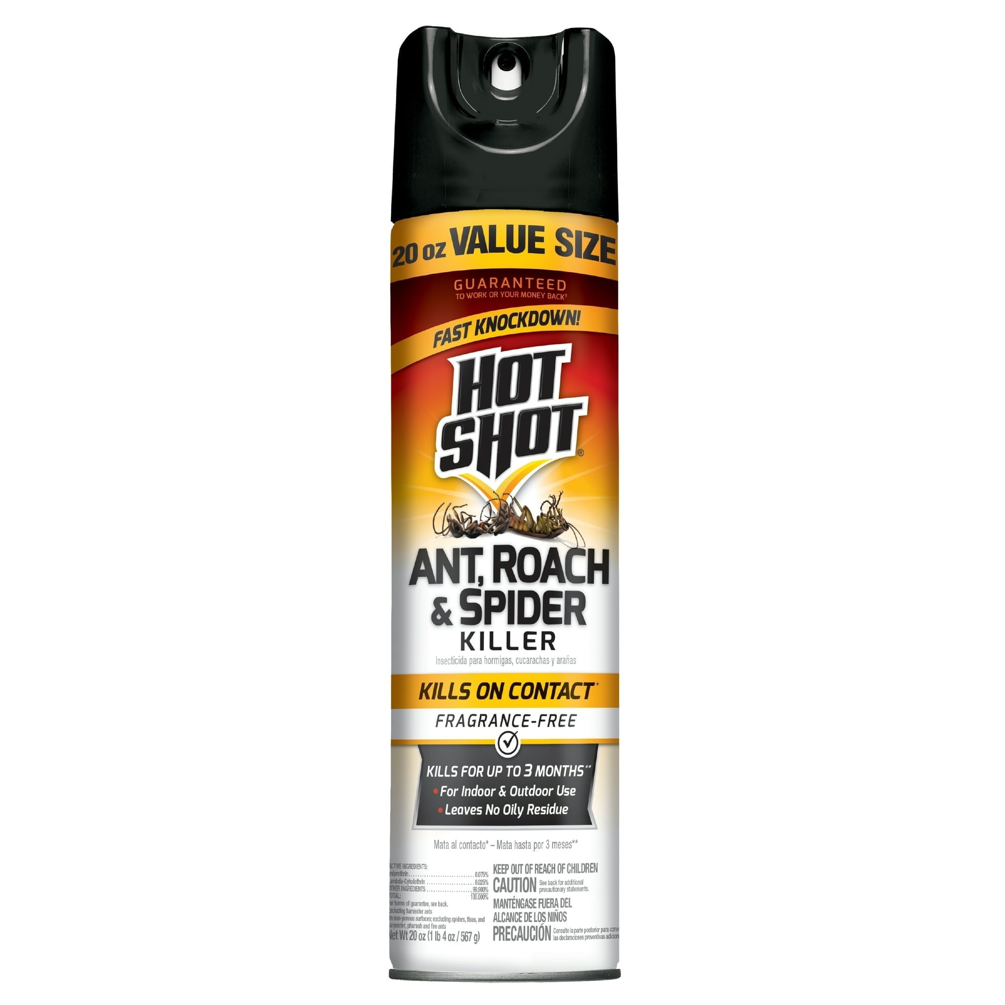 Hot Shot Ultra Ant, Roach & Spider Killer, Unscented Aerosol Formula, 20 Ounces - Pack of 2