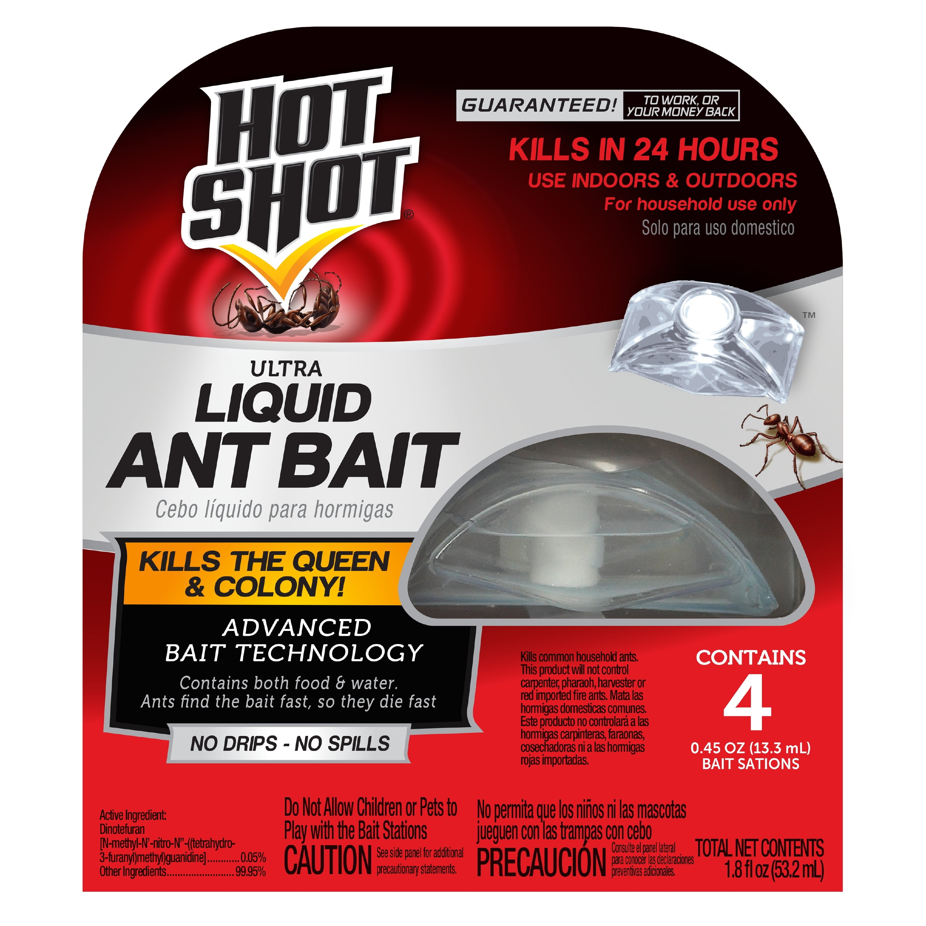Hot Shot Ultra Liquid Ant Bait 0.45 fl oz Bait Stations