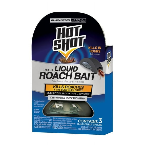 Hot Shot Ultra Liquid Indoor Roach Bait Stations, 3 Count