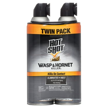 Hot Shot Outdoor Wasp & Hornet Killer, 17.5 Ounce, Twin Pack