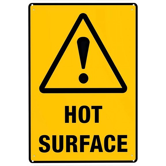 Hot Sign - 8"x12" Vintage Metal Warning Sign, Heat Safety Decor for Home Farm Bar Coffee Shop Club Kitchen Indoor