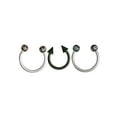 thumbnail image 1 of Hot Silver Women's 16G Red & Black Surgical Steel Basics Nose Ring Horseshoe Set, 1 of 5