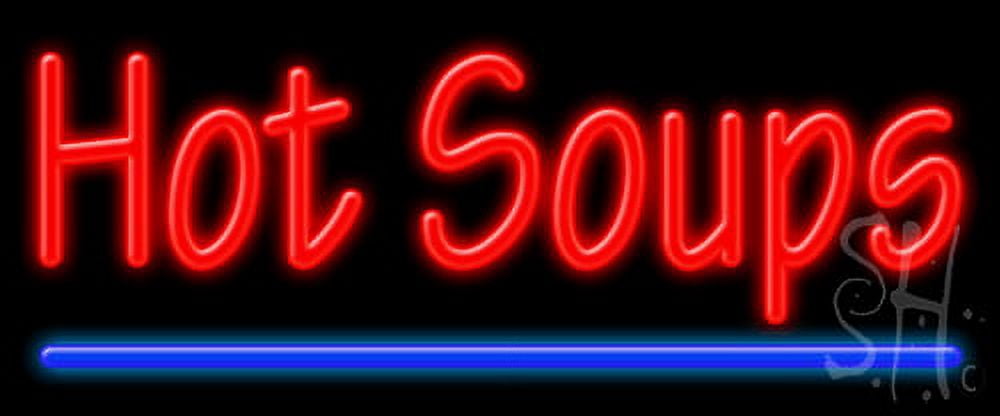 Soup Sign Led Hot Soups LED Neon Sign 10 x 24 - inches, Black Square Cut Acrylic ...