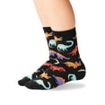thumbnail image 1 of Hot Sox Kids' Fun Animal Crew Socks-1 Pair Pack-Cool & Cute Gifts for Boys & Girls Large-X-Large Dinosaur (Black), 1 of 4