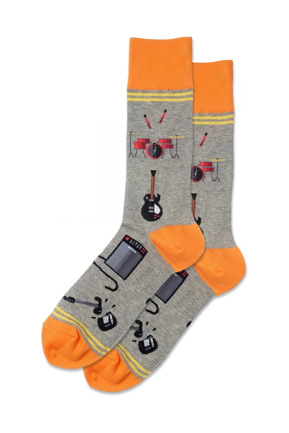 Men's Garage Band Crew Socks, Grey Heather, Large