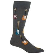 Hot Sox Men's Guitars Crew Socks Shoe Charcoal Size 10-13