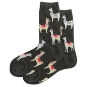 Hot Sox Womens Alpacas Crew Socks, Womens Shoe Size 4-10.5, Charcoal