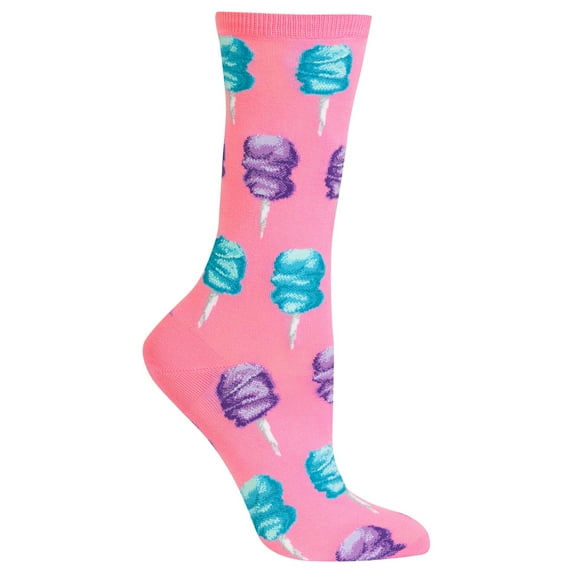 Hot Sox Womens Cotton Candy Crew Socks, Womens Shoe Size 4-10.5, Pink