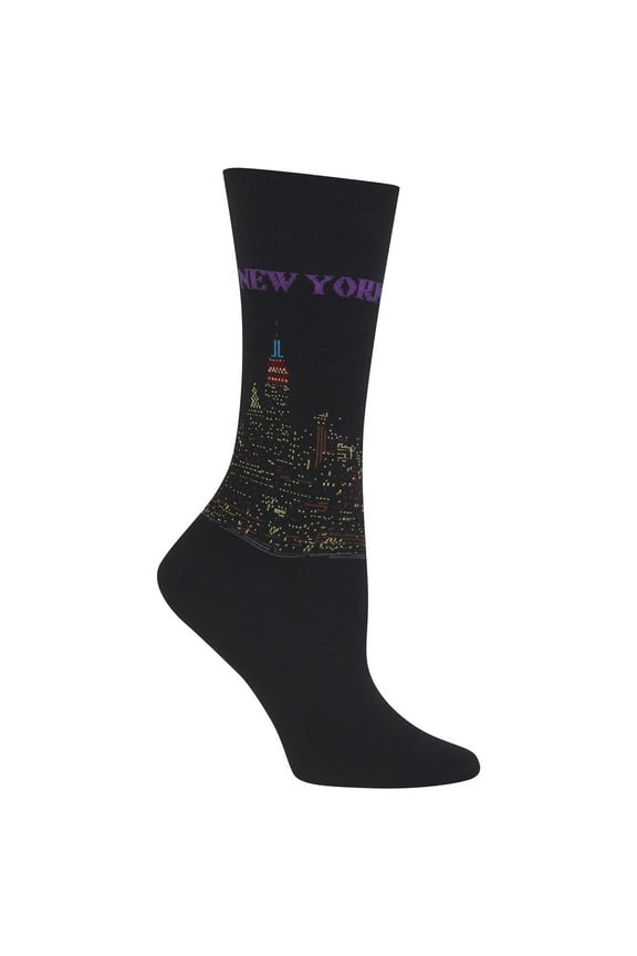 Womens New York Sock, Women's Shoe Size 4-10.5, Black