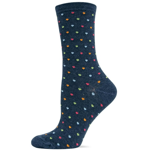 Hot Sox Womens Originals Pindot Hearts Trouser Sock, Women's Shoe Size 4-10.5
