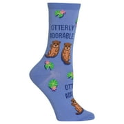 Hot Sox Womens Otterly Adorable Crew Socks, Womens Shoe Size 4-10.5, Blue
