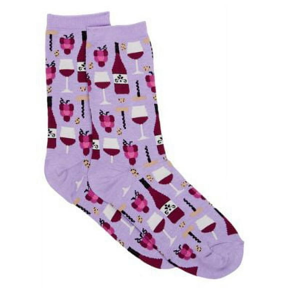 Hot Sox Womens Wine Crew Socks Style-HO000153