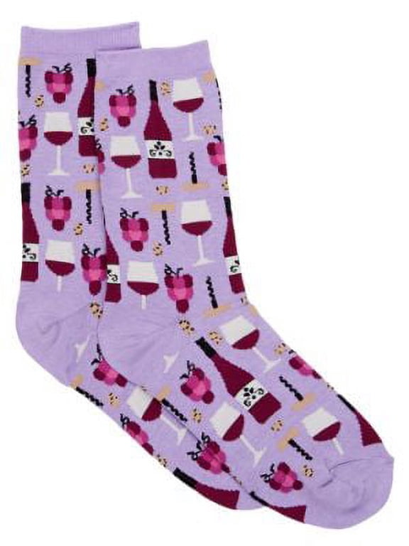 Hot Sox Womens Wine Crew Socks Style-HO000153